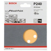 Набор шлифлистов (5 шт) C470 Best for Wood+Paint 8 отв. 115 мм K240 Bosch 2608605063 