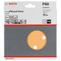 Набор шлифлистов (5 шт) C470 Best for Wood+Paint 6 отв. 150 мм K60 Bosch 2608605086 