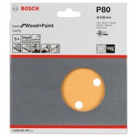 Набор шлифлистов (5 шт) C470 Best for Wood+Paint 6 отв. 150 мм K80 Bosch 2608605087 