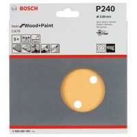 Шлифовальный круг BOSCH 2.608.605.091 (150 мм; К240; 5 шт; ддерева,металла)