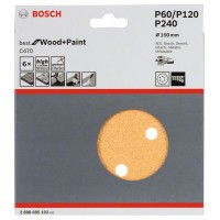Набор шлифлистов (6 шт) C470 Best for Wood+Paint 6 отв. 150 мм K60/120/240 Bosch 2608605102 