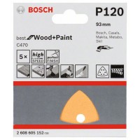 Набор шлифлистов (5 шт) C470 Best for Wood+Paint 93x93 мм K120 Bosch 2608605152 