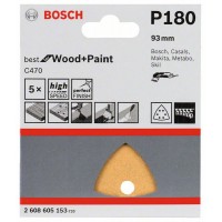 Набор шлифлистов (5 шт) C470 Best for Wood+Paint 93x93 мм К180 Bosch 2608605153 