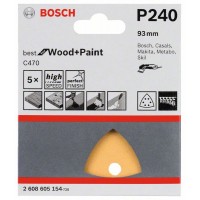 Набор шлифлистов (5 шт) C470 Best for Wood+Paint 93x93 мм K240 Bosch 2608605154 