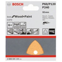Набор шлифлистов (6 шт) C470 Best for Wood+Paint 93x93 мм K60/120/240 Bosch 2608605165 