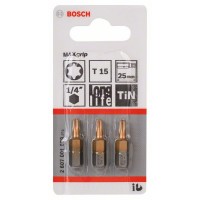 3 Биты Max Grip 25 мм T15 Bosch 2607001689 