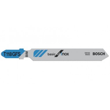 Лобзиковые пилки (3 шт) T 118 GFS Basic for Stainless Steel, BIM Bosch 2608636498 