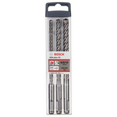 Набор буров SDS-plus-7X (3 шт.; 6; 8; 10 мм) Bosch 2608576201