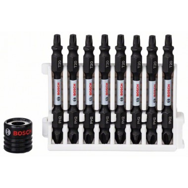 Кассета двусторонних ударных бит Impact Control 65 мм PH2/T20 8 шт + магнитная муфта Bosch 2608522336 