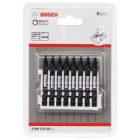 Кассета двусторонних ударных бит Impact Control 65 мм T15/T15 8 шт Bosch 2608522342 