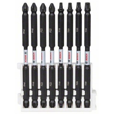 Кассета двусторонних ударных бит Impact Control 110 мм PH2 (2шт), PZ2 (2шт), T15, T20, T25, T30 Bosch 2608522346 