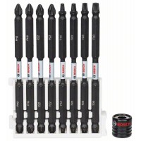 Кассета двусторонних ударных бит Impact Control 110 мм PH2 (2шт), PZ2 (2шт), T15, T20, T25, T30 + магнитная муфта Bosch 2608522347 