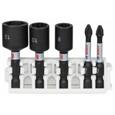Кассета торцовых ключей 8, 10, 13 мм и ударных бит Impact Control 50 мм PH2, PZ2 Bosch 2608522350 