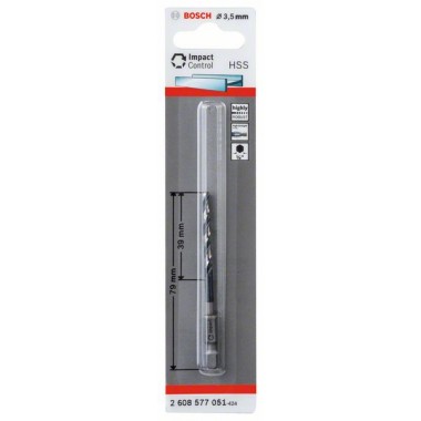 Сверло по металлу Impact Control с шестигранным хвостовиком, 3.5 мм Bosch 2608577051 