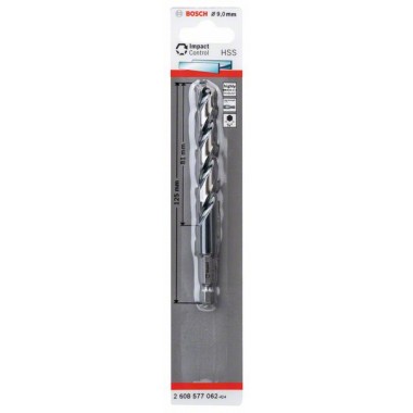Сверло по металлу Impact Control с шестигранным хвостовиком, 9 мм Bosch 2608577062 