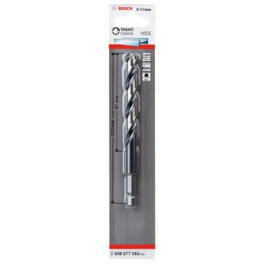 Сверло по металлу Impact Control с шестигранным хвостовиком, 10 мм Bosch 2608577063 