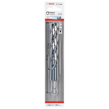 Сверло по металлу Impact Control с шестигранным хвостовиком, 12 мм Bosch 2608577065 