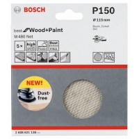 Набор шлифкругов (5 шт) M480 на сетчатой основе 115 мм K150 Bosch 2608621138 