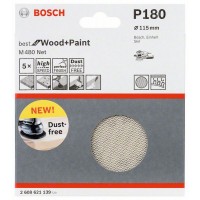 Набор шлифкругов (5 шт) M480 на сетчатой основе 115 мм K180 Bosch 2608621139 