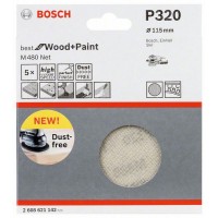 Набор шлифкругов (5 шт) M480 на сетчатой основе 115 мм K320 Bosch 2608621142 