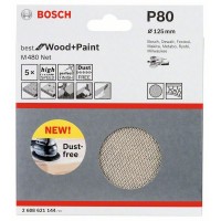 Набор шлифкругов (5 шт) M480 на сетчатой основе 125 мм K80 Bosch 2608621144 