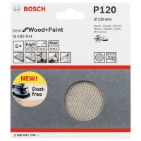 Набор шлифкругов (5 шт) M480 на сетчатой основе 125 мм K120 Bosch 2608621146 