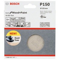 Набор шлифкругов (5 шт) M480 на сетчатой основе 125 мм K150 Bosch 2608621147 