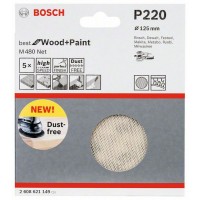 Набор шлифкругов (5 шт) M480 на сетчатой основе 125 мм K220 Bosch 2608621149 