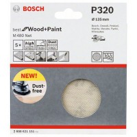 Набор шлифкругов (5 шт) M480 на сетчатой основе 125 мм K320 Bosch 2608621151 