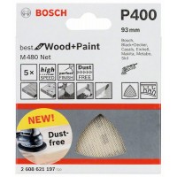 Набор шлифлистов (5 шт) M480 на сетчатой основе 93x93 мм K400 Bosch 2608621197 