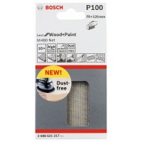 Набор шлифлистов (10 шт) M480 на сетчатой основе 70x125 мм K100 Bosch 2608621217 
