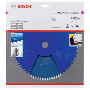 Пильный диск Expert for High Pressure Laminate 250x30x2.8/1.8x80 T Bosch 2 608 644 358 