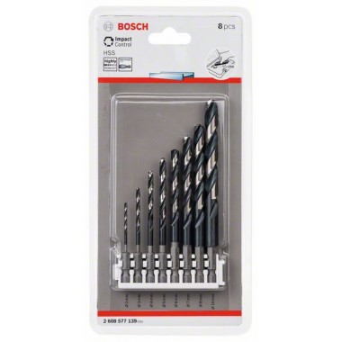 Кассета 8 сверл по металлу Impact Control 2, 3, 4, 5, 6, 7, 8, 10 мм Bosch 2608577139 