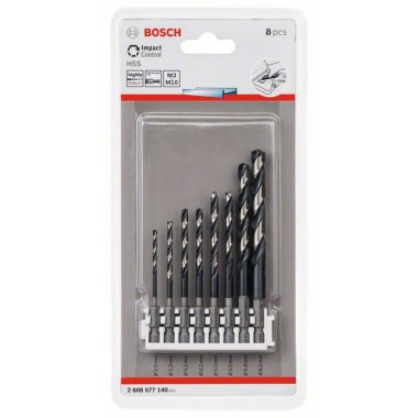 Кассета 8 сверл по металлу Impact Control 2.5, 3.3, 4.2х2, 5х2, 6.8, 8.5 мм Bosch 2608577140 