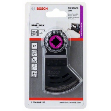 5 Starlock BIM пильных полотен Dual-Tec 53x40 мм AYZ 53 BPB Bosch 2608664203 