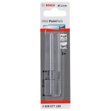 Сверло по металлу HSS PointTeQ (2 шт.) 1 мм Bosch 2608577153 
