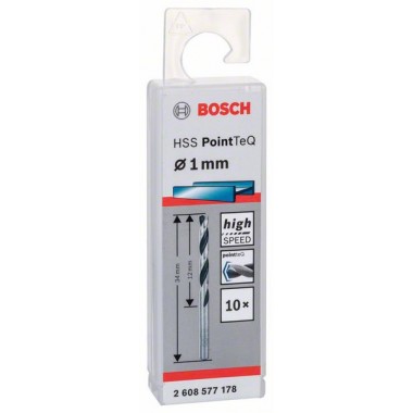 Сверло по металлу HSS PointTeQ (10 шт.) 1 мм Bosch 2608577178 
