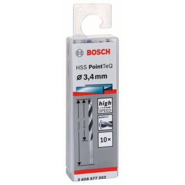Сверло по металлу HSS PointTeQ (10 шт.) 3.4 мм Bosch 2608577202 