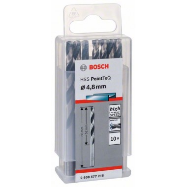Сверло по металлу HSS PointTeQ (10 шт.) 4.8 мм Bosch 2608577216 