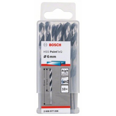 Сверло по металлу HSS PointTeQ (10 шт.) 6 мм Bosch 2608577228 
