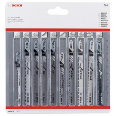 Набор лобзиковых пилок Wood Clean 10 шт Bosch 2607011172 