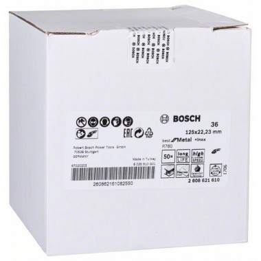 Фибровый шлифкруг R780 Best for Metal+Inox, 125 мм, G36 Bosch 2608621610 