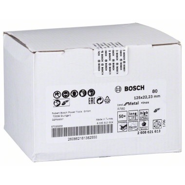 Фибровый шлифкруг R780 Best for Metal+Inox, 125 мм, G80 Bosch 2608621613 