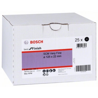 Нетканый шлифкруг SCM, 125 мм, Very Fine Bosch 2608624139 