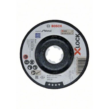 Обдирочный диск Expert for Metal X-LOCK 115x6x22.23 мм вогнутый Bosch 2608619258   