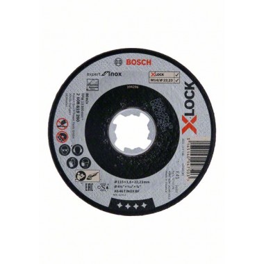 Отрезной диск Expert for INOX X-LOCK 115x1.6x22.23 мм прямой Bosch 2608619260   