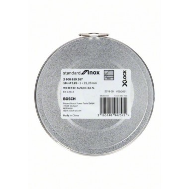 Отрезной диск Standard for Inox X-LOCK 125x1x22.23 мм прямой 10шт Bosch 2608619267   