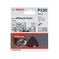 Шлифлисты 5 шт. F460 Best for Wood and Paint 93x93 мм K120 Bosch 2608621687 