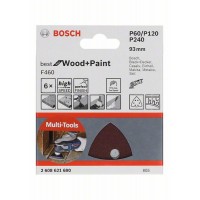 Шлифлисты 6 шт. F460 Best for Wood and Paint 93x93 мм K60/120/240 Bosch 2608621690 