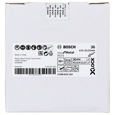Фибровый шлифкруг R574 Best for Metal X-LOCK 115 мм G36 Bosch 2608619154 
